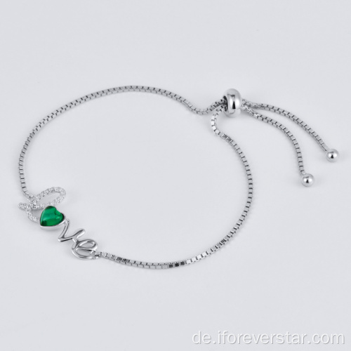 Neueste exquisite Geschenk Emerald Diamond 925 Silber Armband